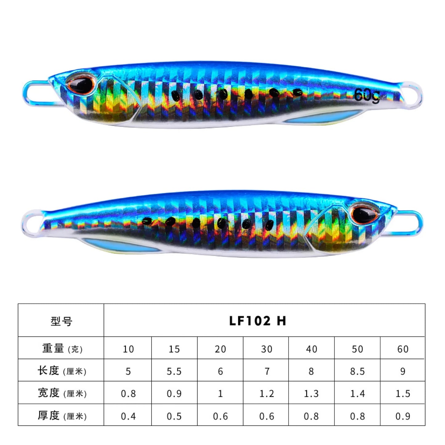 Hot Metal Jig Fishing Lure Weights 10g-60g