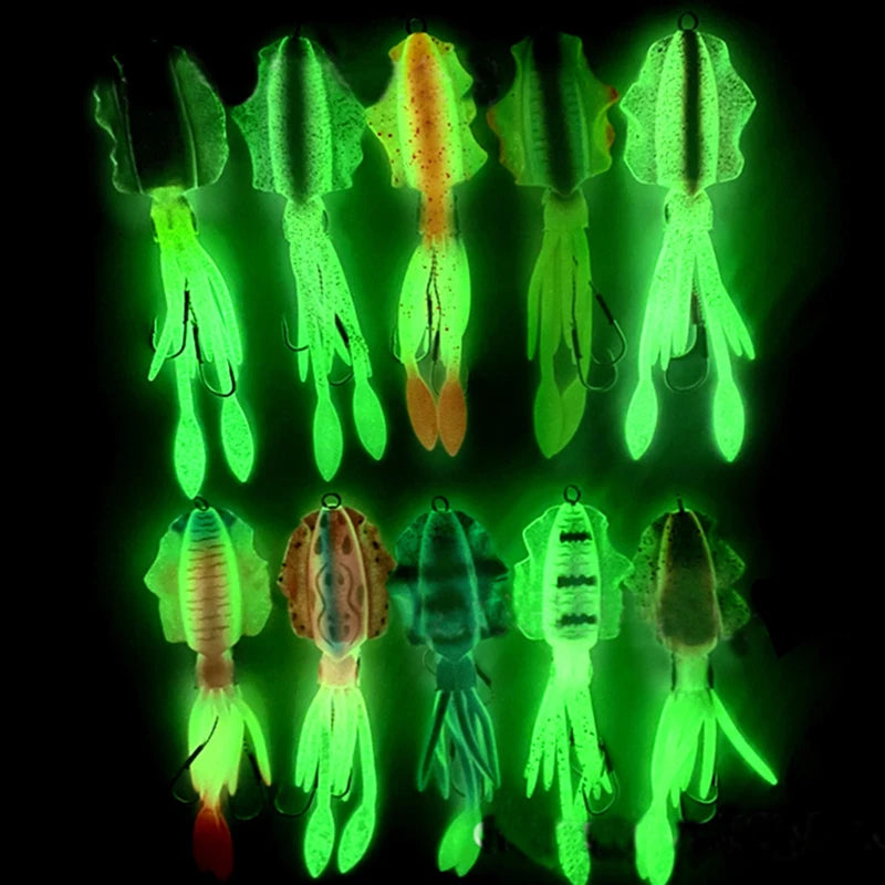 Soft Squid Bait Fishing Trolling Lure Octopus Head Jigs 60g