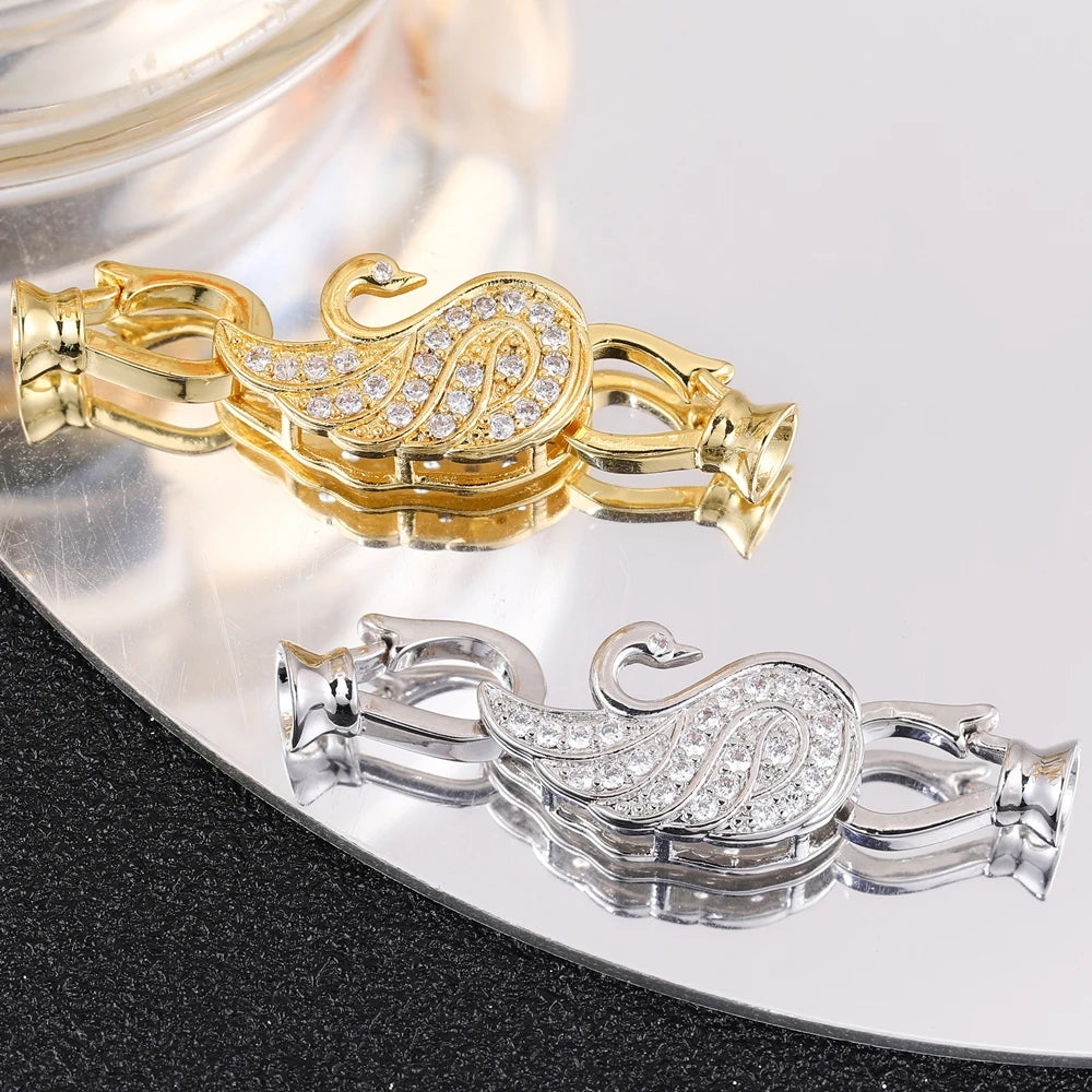 18K Gold Silver Plated Creative Fastener Lock Closure Clasps Supplies