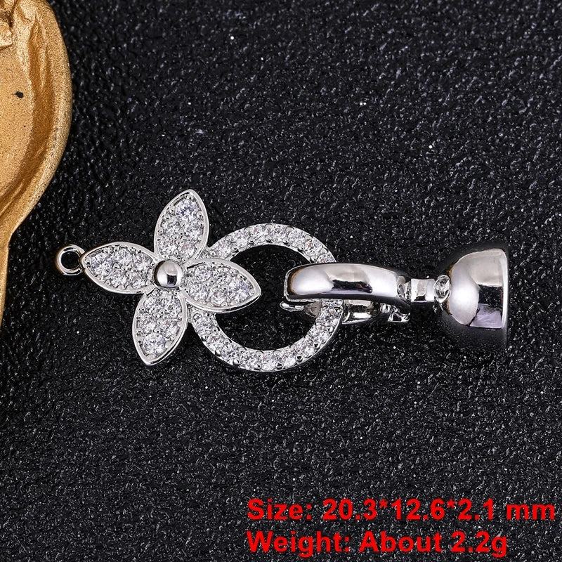 18K Gold Silver Plated Creative Fastener Lock Closure Clasps Supplies