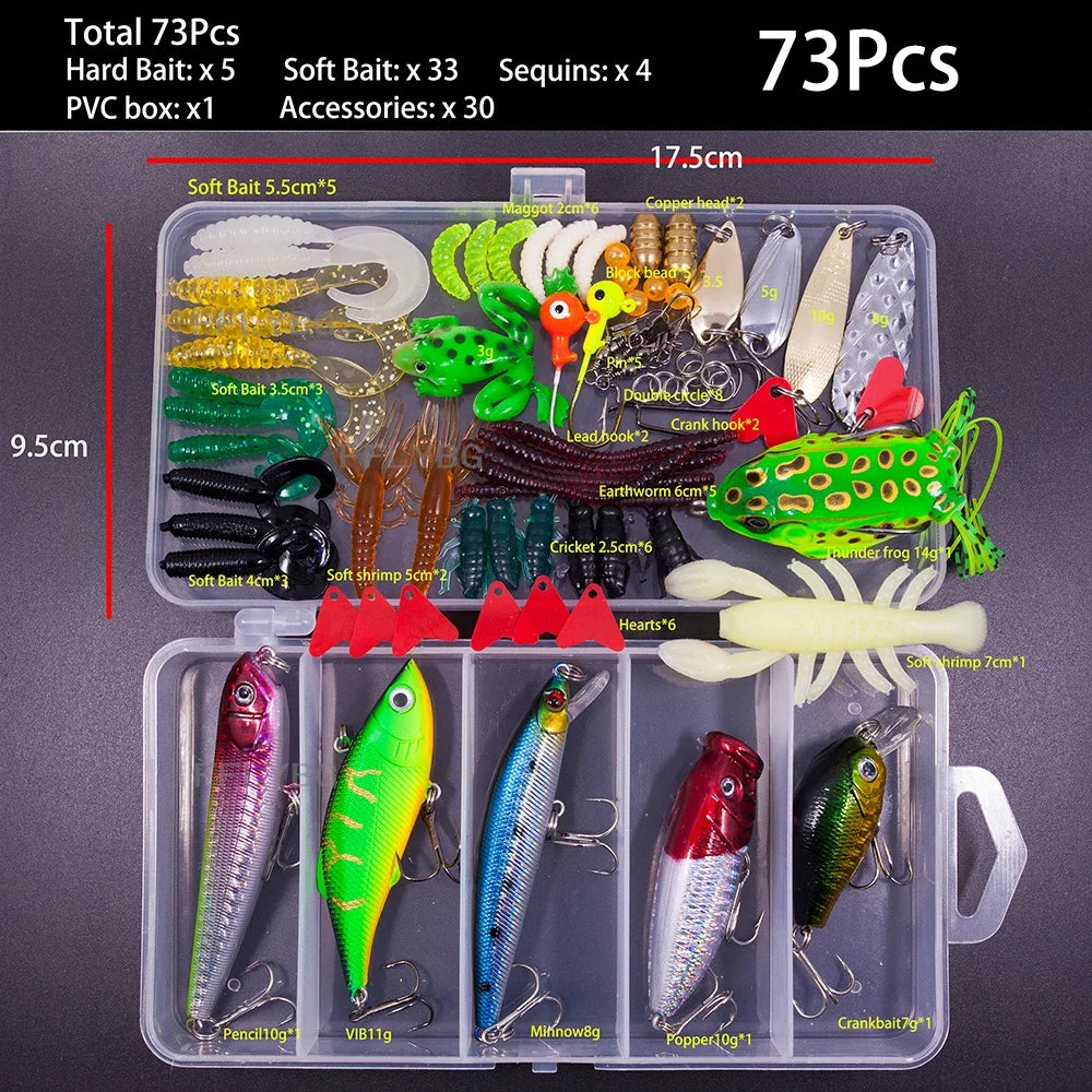 Fishing Lure Kit Soft and Hard Bait Set