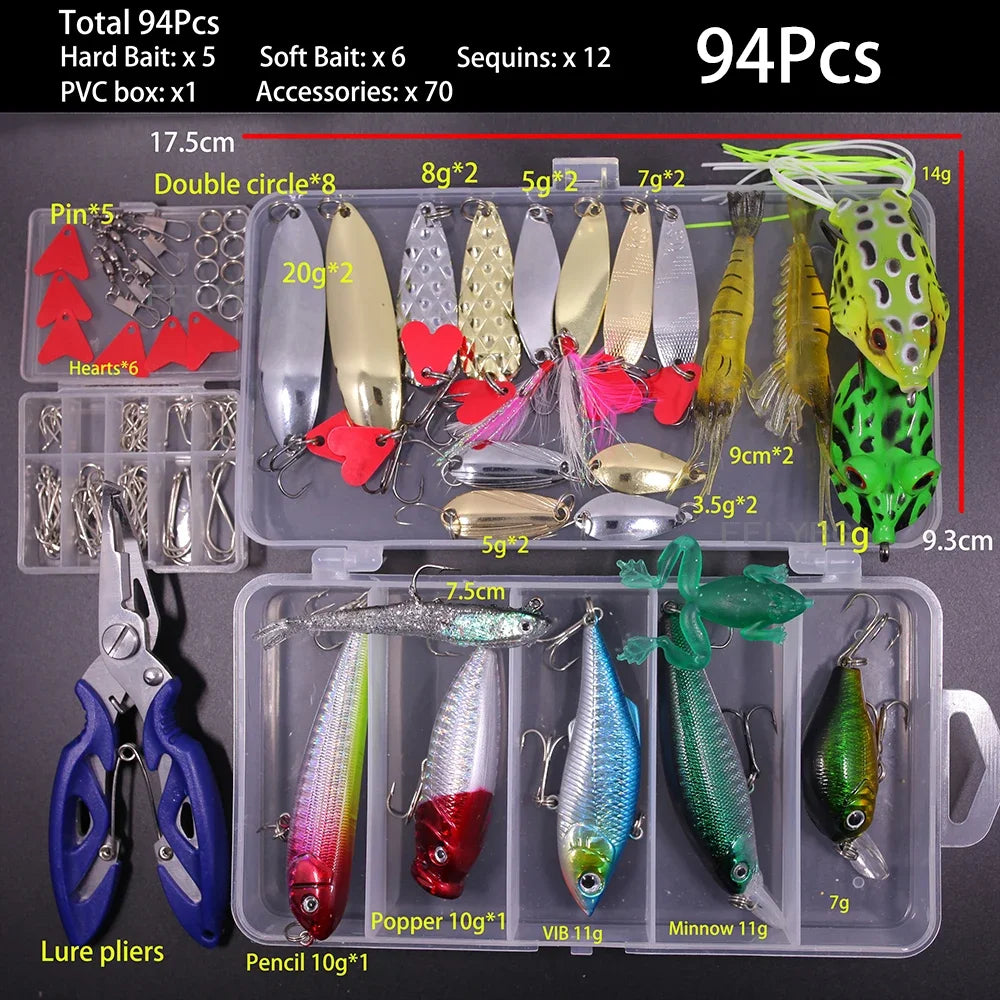 Fishing Lure Kit Soft and Hard Bait Set