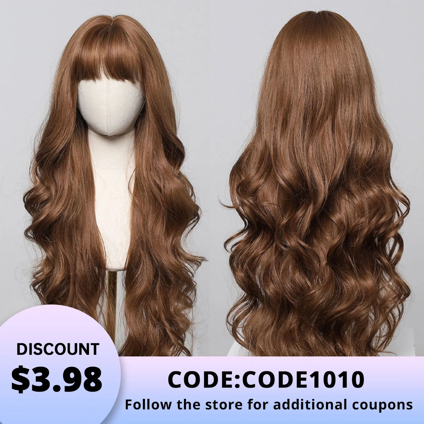 Brown Wigs 30 Inches Synthetic Curly Wig Long Wavy Hair for Women