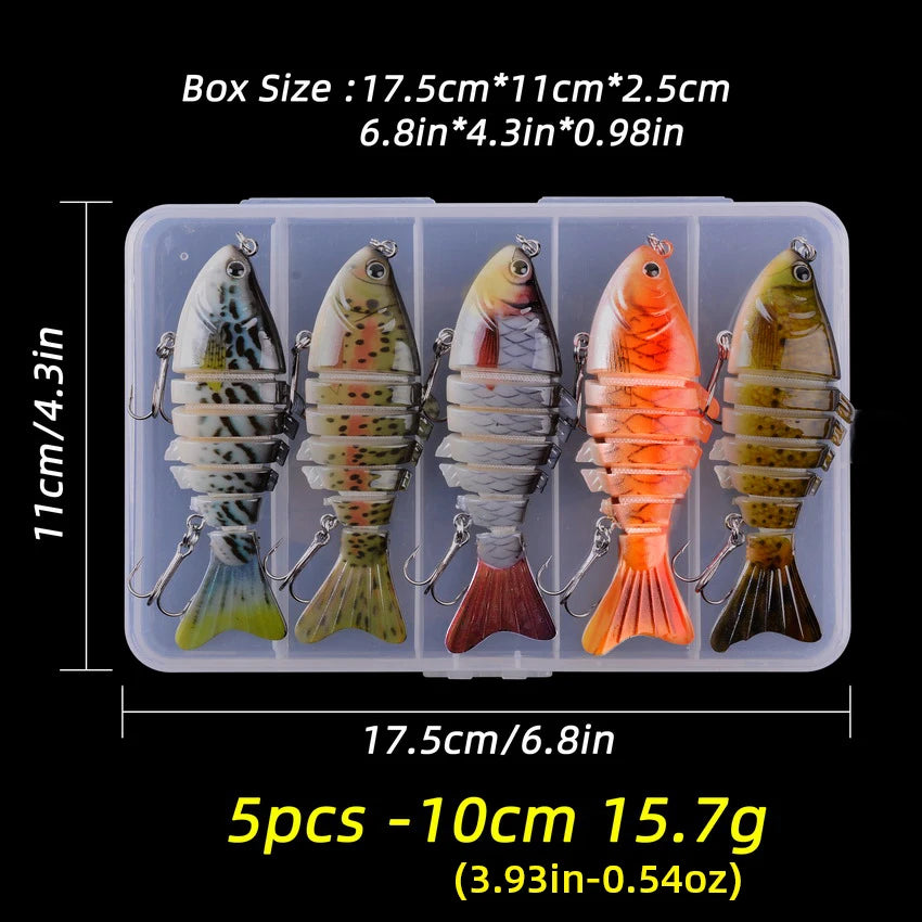 5pcs Sinking Wobbler Set Crankbaits Fishing Kit