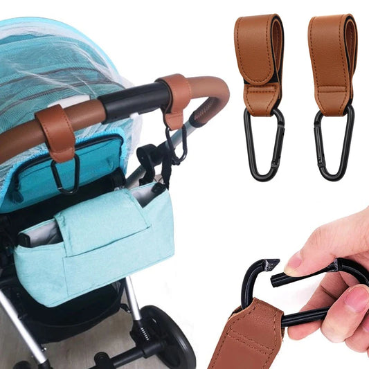 1/2pcs PU Leather Baby Stroller Hooks