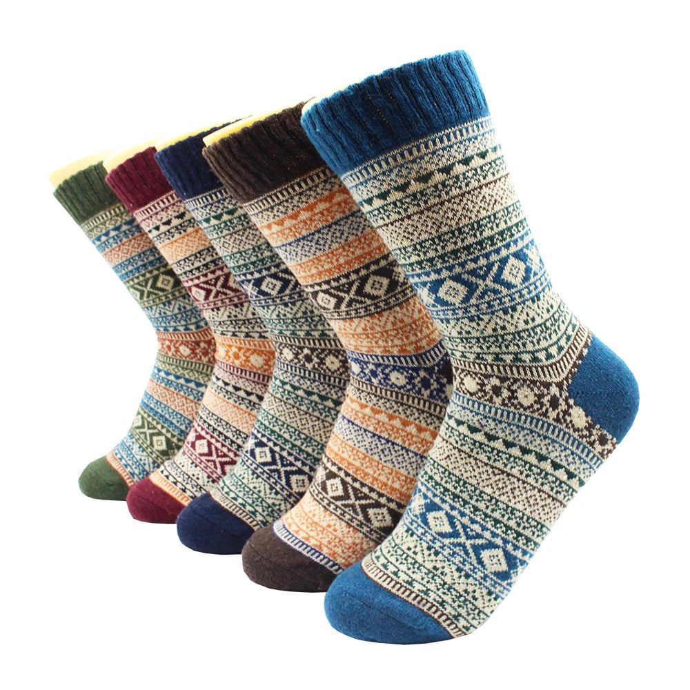 5 Pairs Winter Warmer Women Thicken Thermal Wool Cashmere Snow Socks