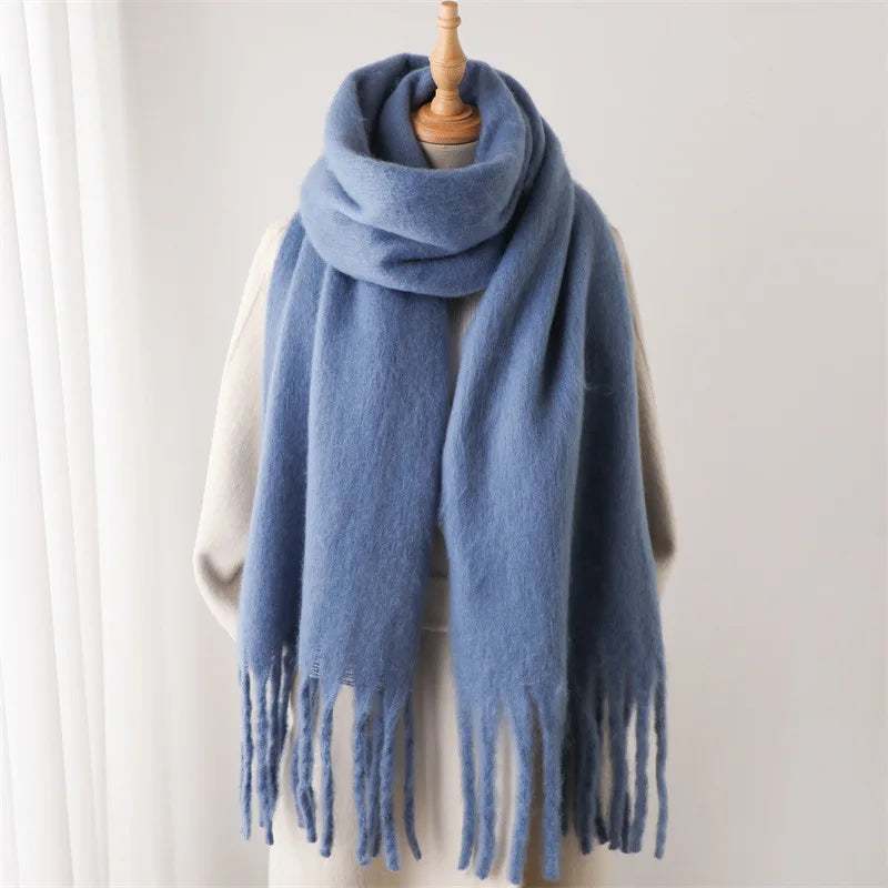 Warm & Elegant Tassel Shawl for Autumn/Winter