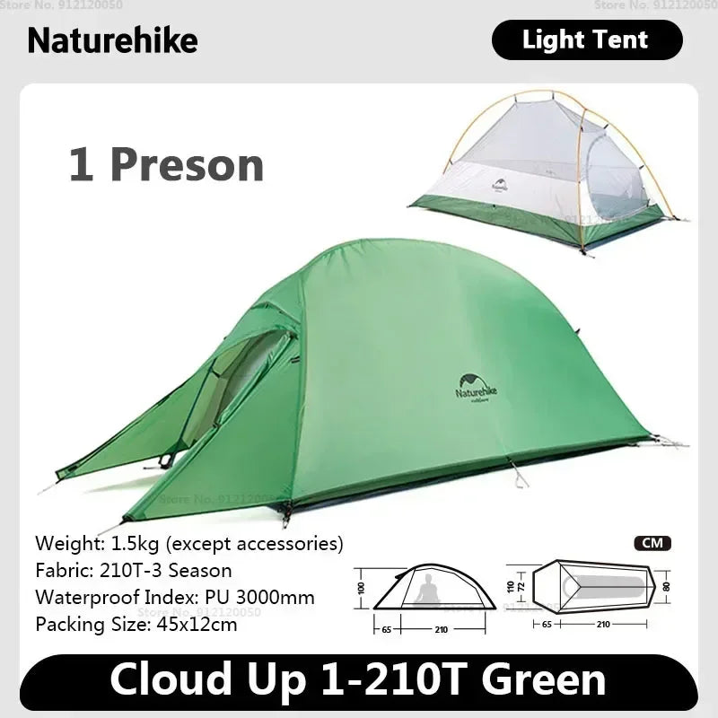 Cloud Up 1 Person Tent Ultralight Waterproof Trekking Tent 20D Nylon