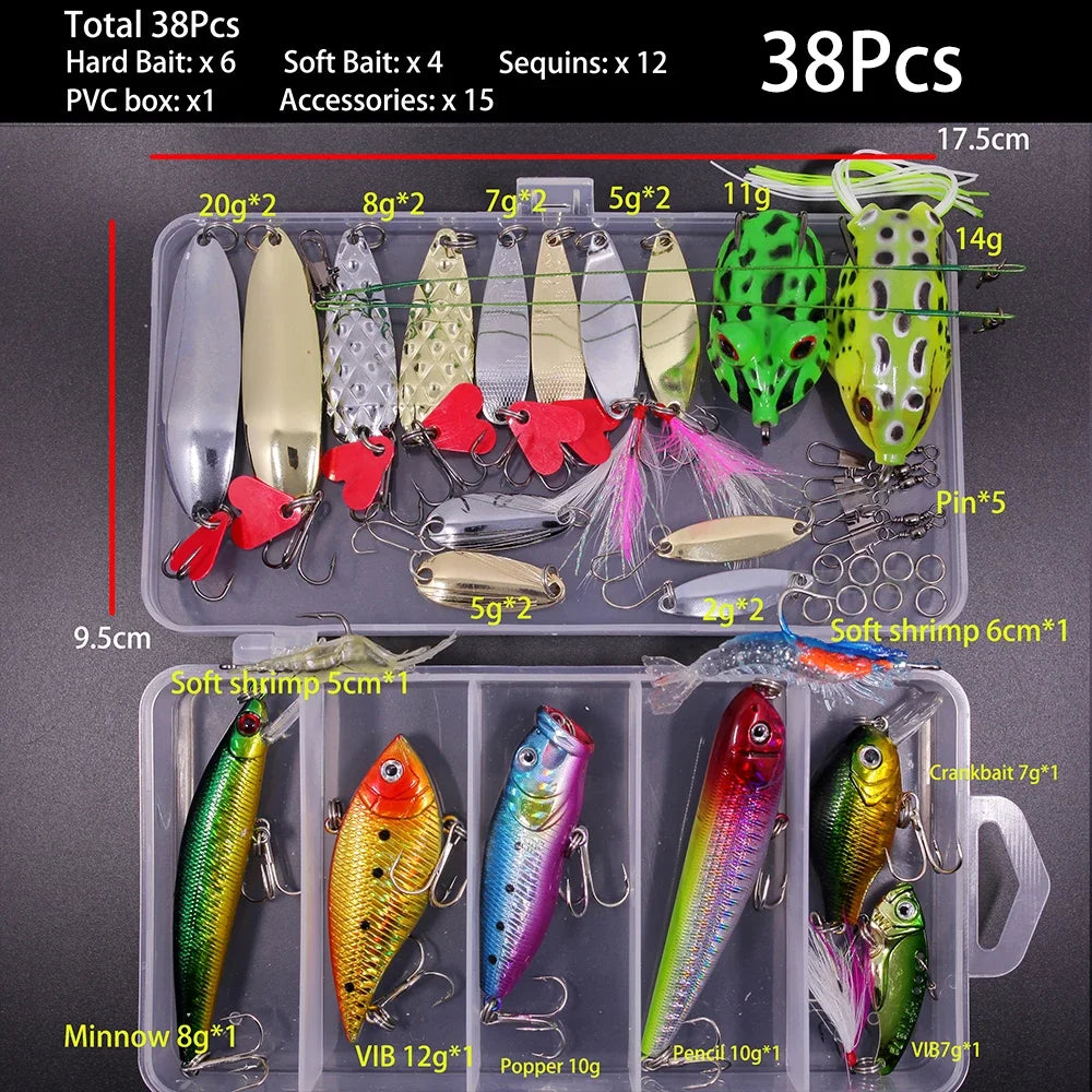 Fishing Lure Kit Soft and Hard Bait Set