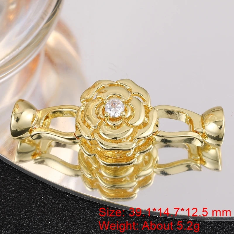 18K Gold Silver Plated Creative Fastener Lock Closure Clasps Supplies