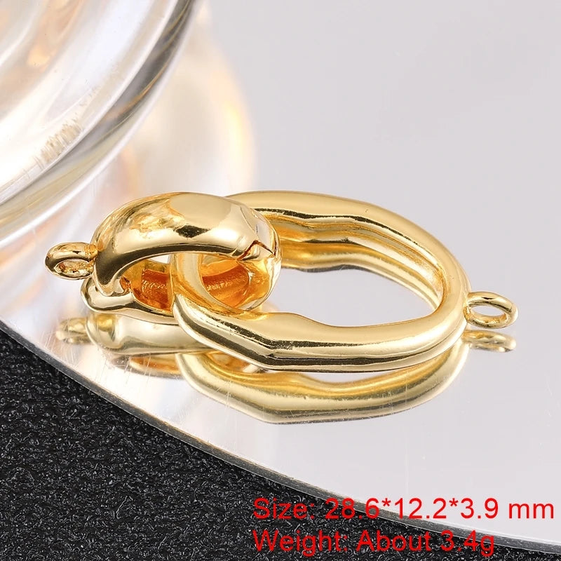 18K Gold Silver Plated Creative Fastener Lock Closure Clasps Supplies