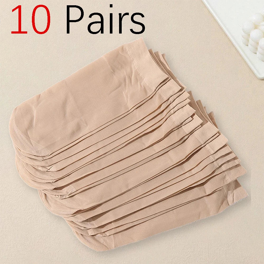 10 Pairs Women Solid Color Socks Summer Lightweight