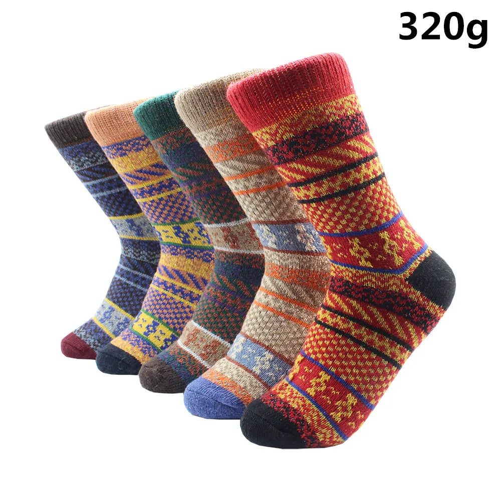 5 Pairs Winter Warmer Women Thicken Thermal Wool Cashmere Snow Socks