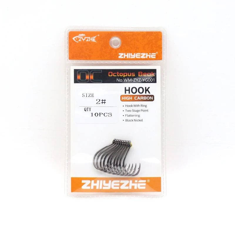 15Pcs Fishing Hooks High Carbon Steel