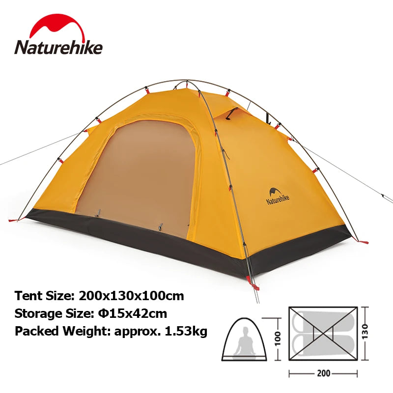 Tent 2 People Ultralight Single Layer UPF 40+ Waterproof Camping Tent