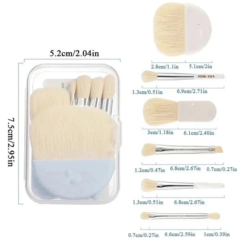 6Pcs Mini Box Makeup Brushes