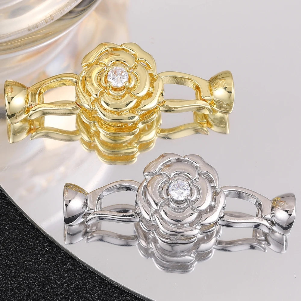 18K Gold Silver Plated Creative Fastener Lock Closure Clasps Supplies