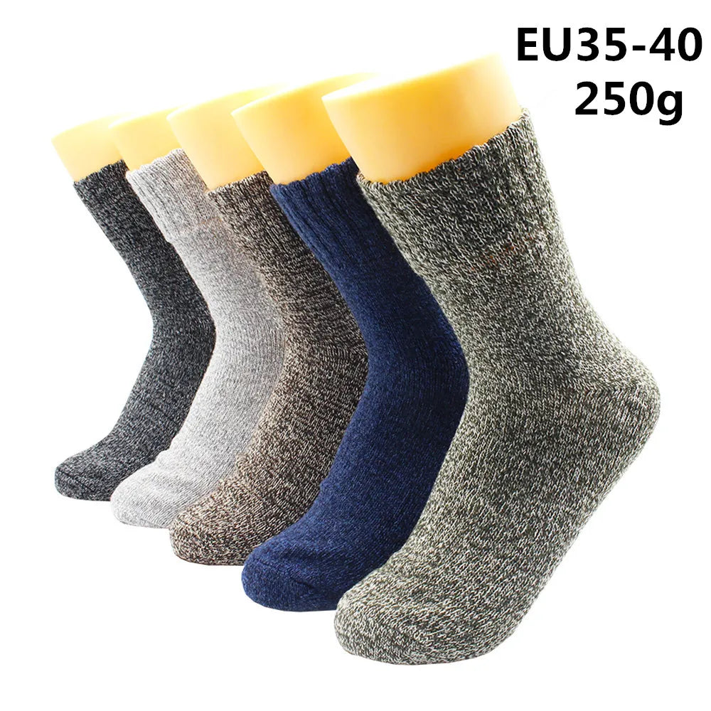 5 Pairs Winter Warmer Women Thicken Thermal Wool Cashmere Snow Socks