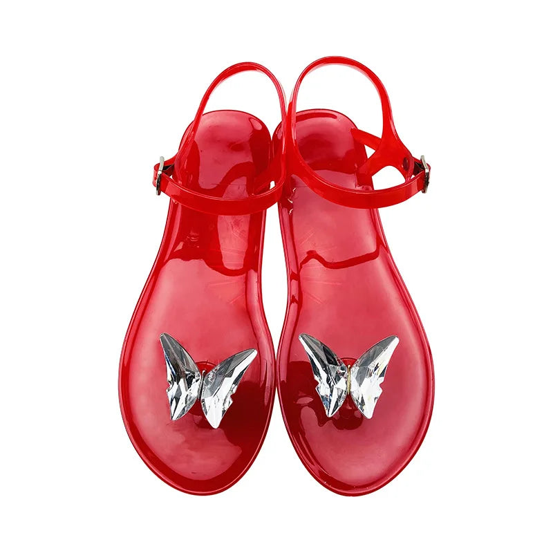 Jelly Sandals with Butterfly Slippers