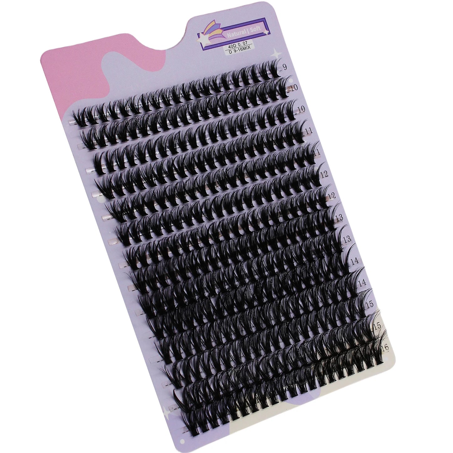 14 Rows 280 Clusters 40D Mix 9-16mm Cluster Lashes Extension