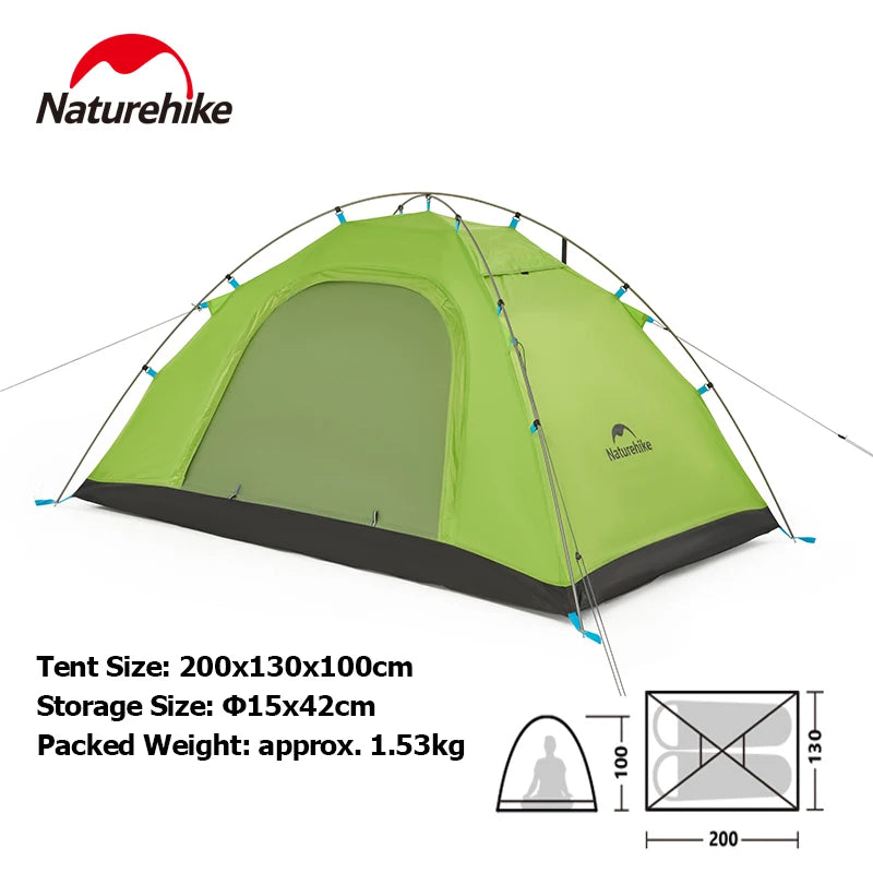 Tent 2 People Ultralight Single Layer UPF 40+ Waterproof Camping Tent