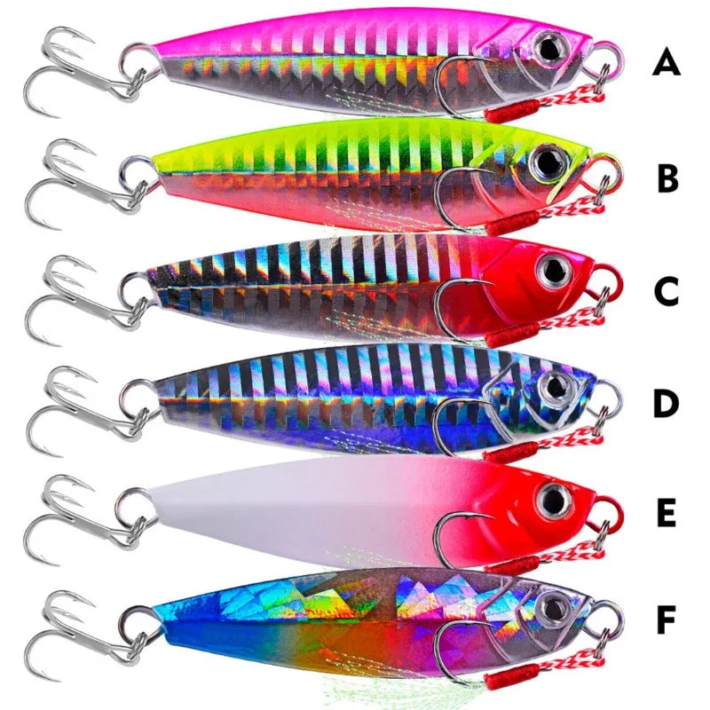 5Pcs Metal Jig Fishing Lure 7g-40g Cast Hook Swimbait