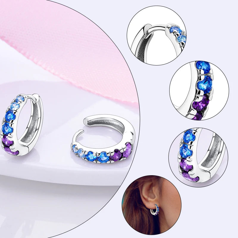 925 Sterling Silver Hoops Earrings Hypoallergenic Hoops