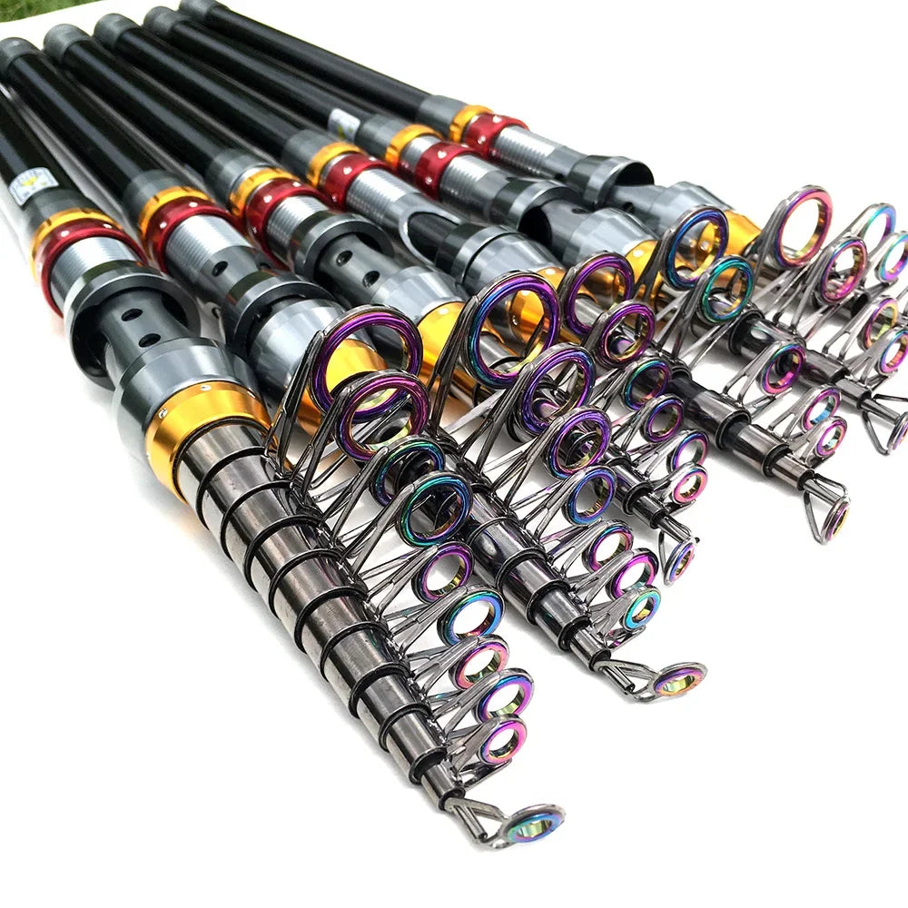 Ultra Light Telescopic Fishing Rod and Spinning Reel Combo 1.8/2.1/2.4/2.7/3/3.6M Lure Weight 7-38g Travel Surf Rods Surfcasting