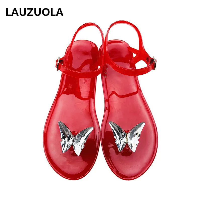 Jelly Sandals with Butterfly Slippers