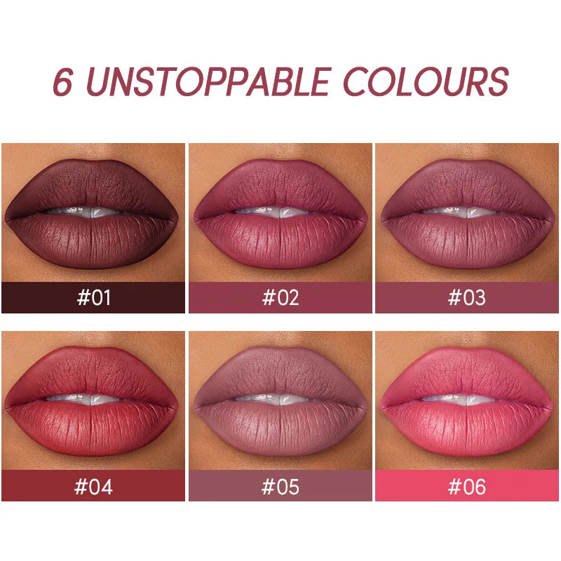 2 In 1 Matte Lipstick&lip Liner Set 12 Colors Lip Pencil High Pigmented Waterproof Long Lasting