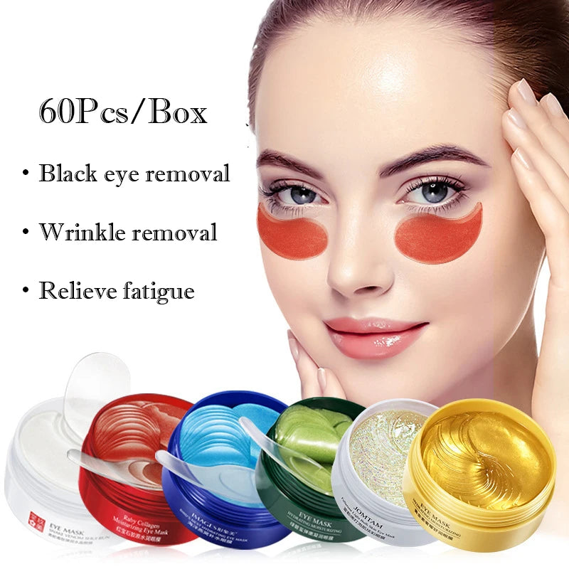 60pcs Gold Collagen Eye Mask moisturizing Anti Dark Circles removal Eye Bags