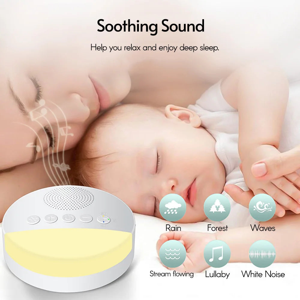  Baby White Noise Machine USB Rechargeable جهاز الضوضاء البيضاء، دعي طفلك ينام بعمق. جهاز ممتاز الفعالية