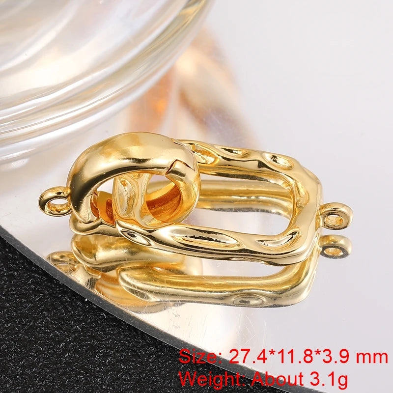 18K Gold Silver Plated Creative Fastener Lock Closure Clasps Supplies