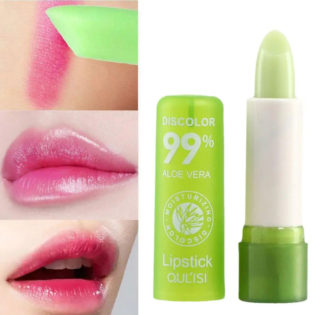 Aloe Vera Discolored Lip Balm Jelly Magic Color Changing Moisturizing Girl Lipstick