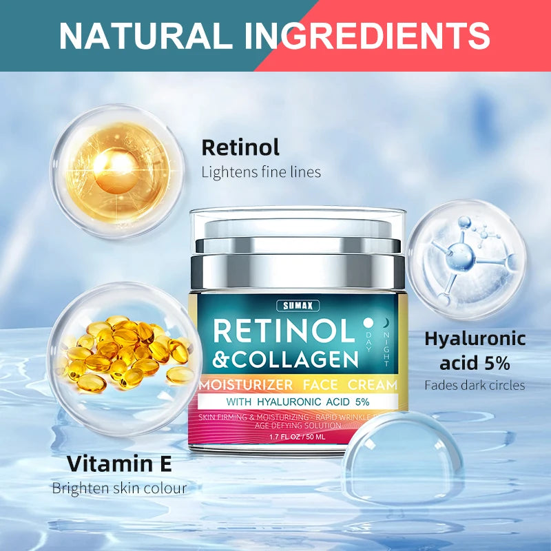 Retinol Collagen Face Cream 50ml Moisturizer with Hyaluronic Acid