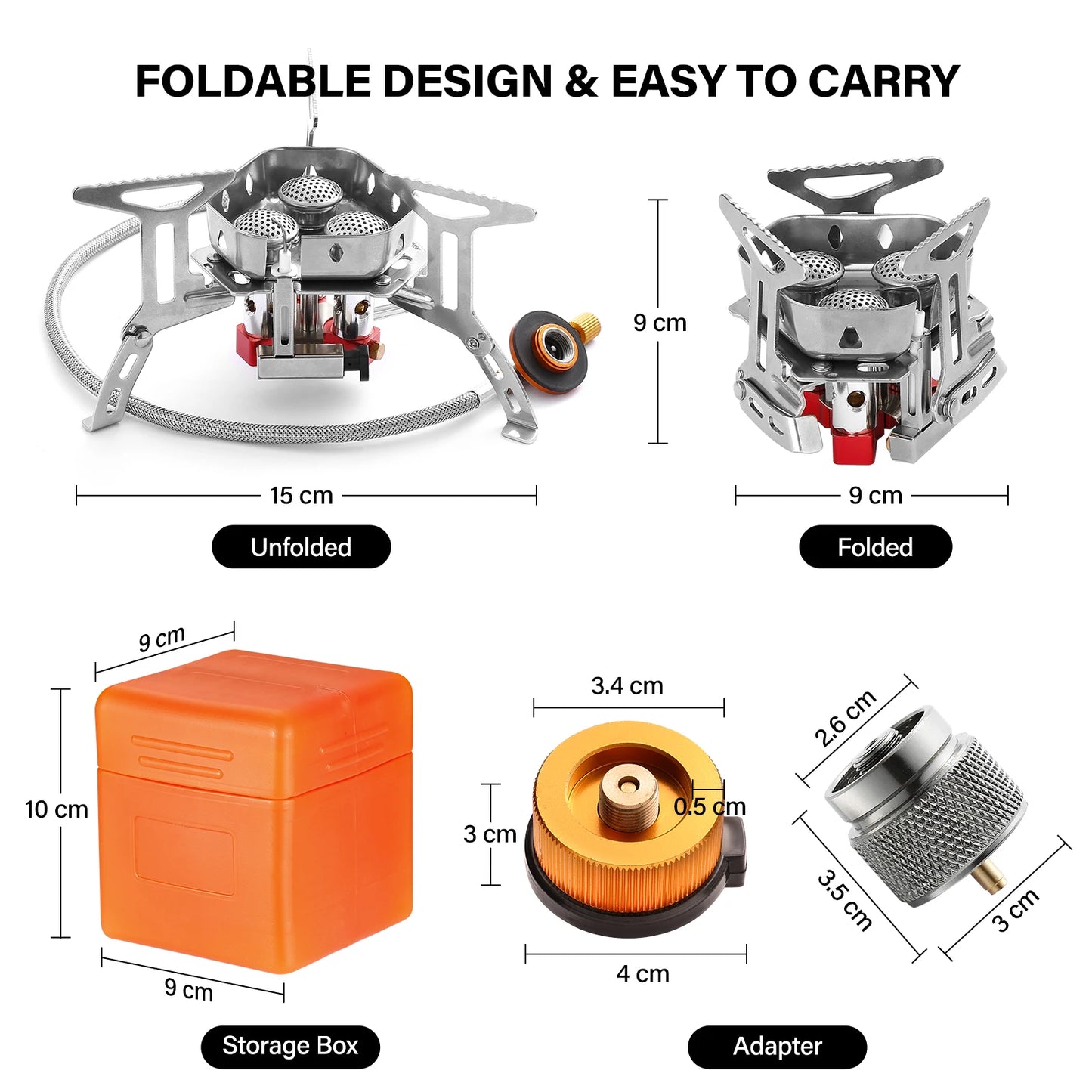 Camping  Head Stove Big Power Foldable Gas Stove