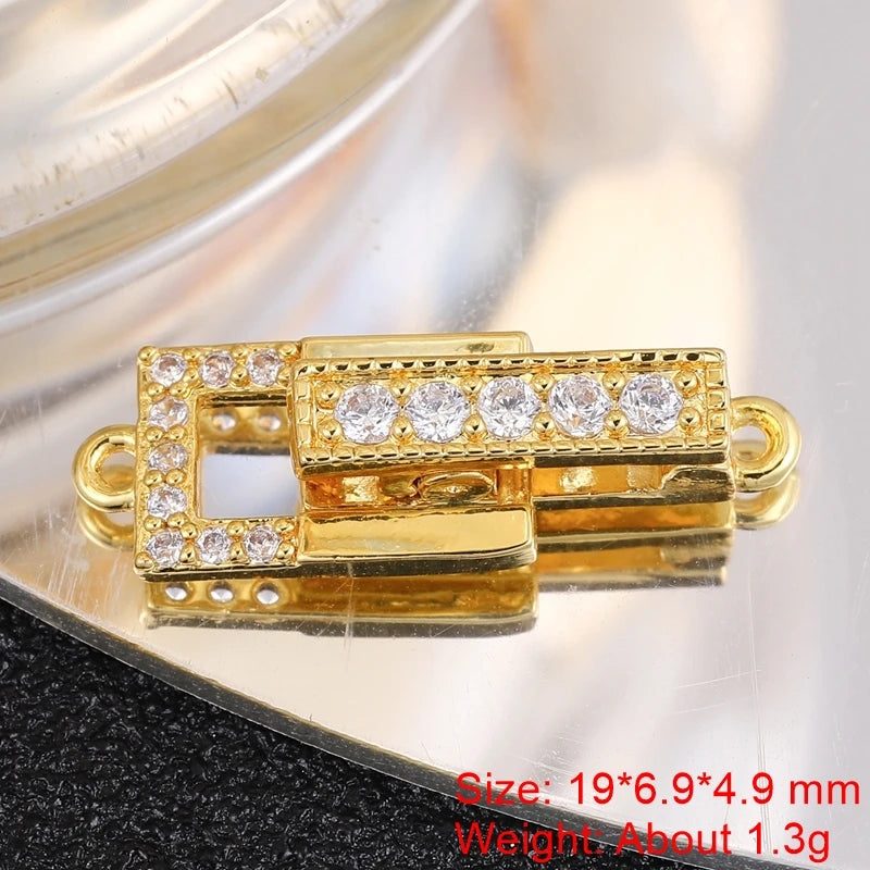 18K Gold Silver Plated Creative Fastener Lock Closure Clasps Supplies