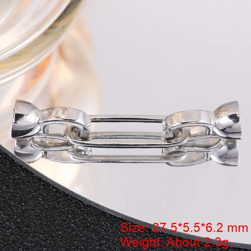 18K Gold Silver Plated Creative Fastener Lock Closure Clasps Supplies