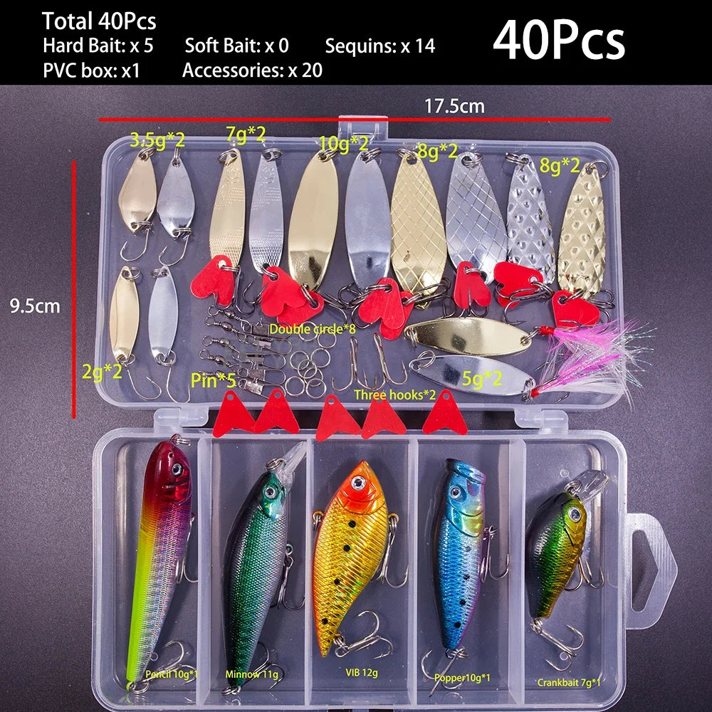 Fishing Lure Kit Soft and Hard Bait Set