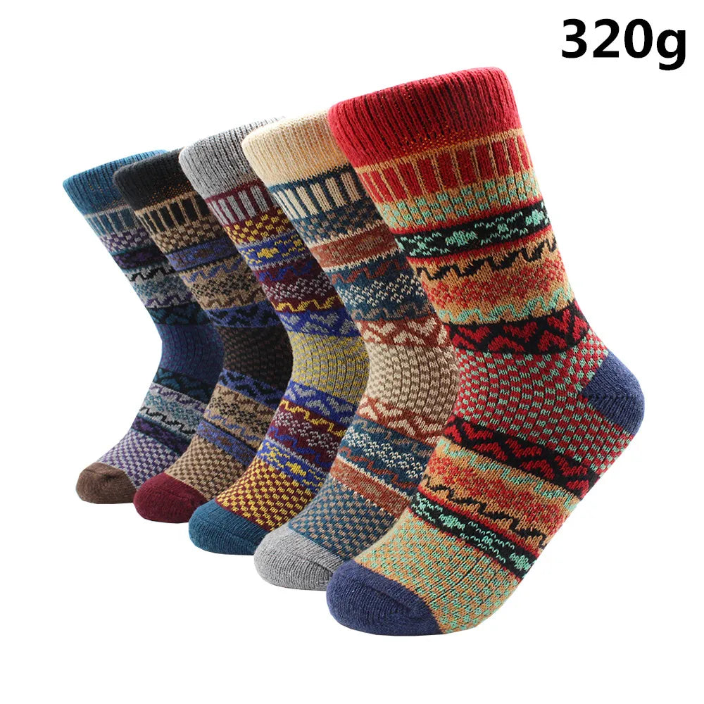 5 Pairs Winter Warmer Women Thicken Thermal Wool Cashmere Snow Socks