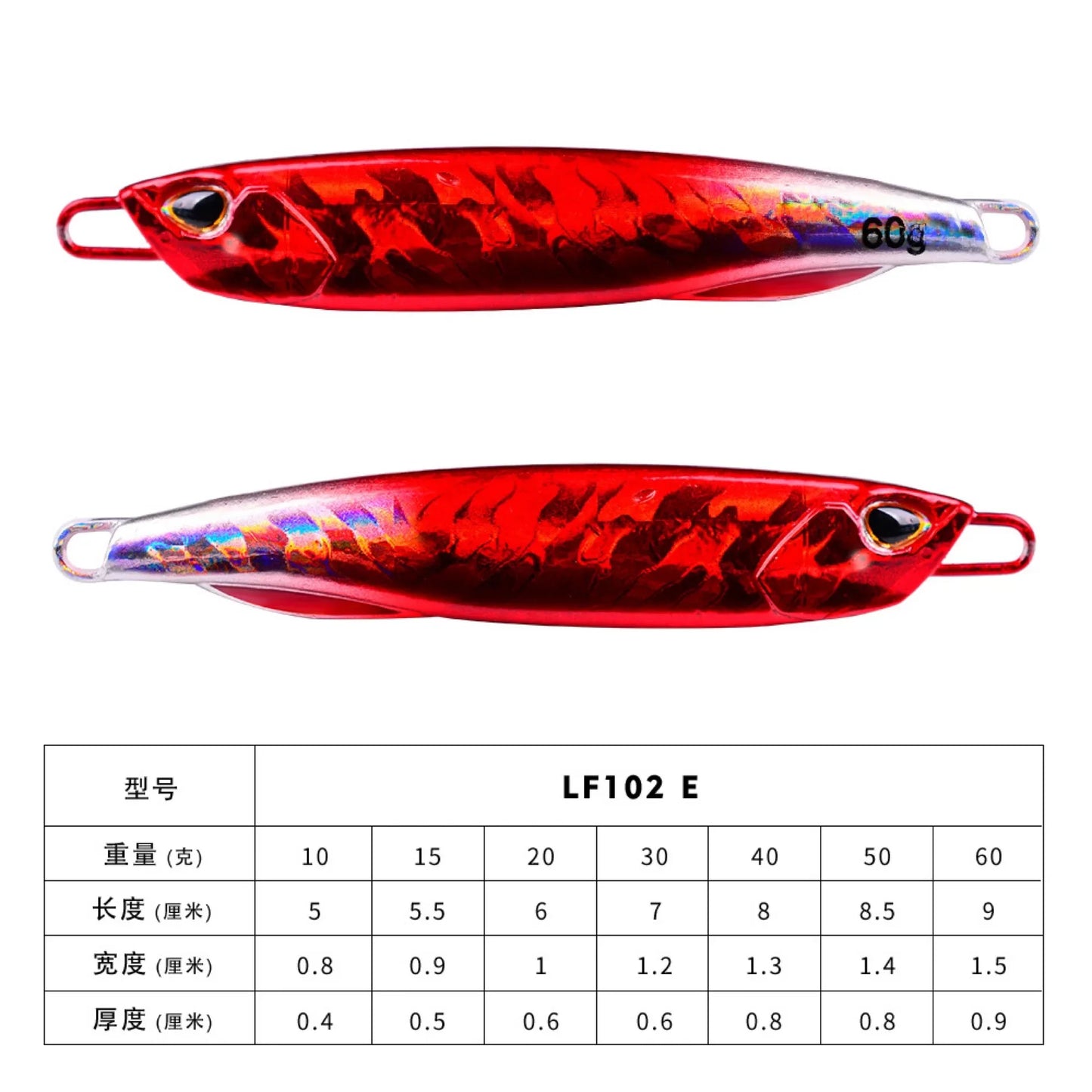 Hot Metal Jig Fishing Lure Weights 10g-60g