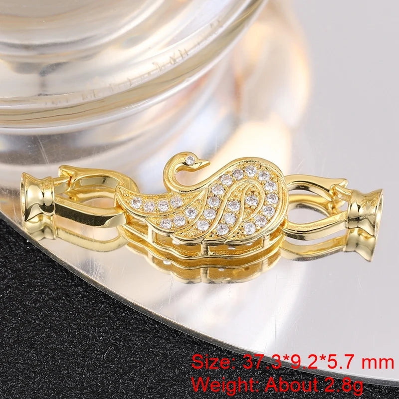 18K Gold Silver Plated Creative Fastener Lock Closure Clasps Supplies