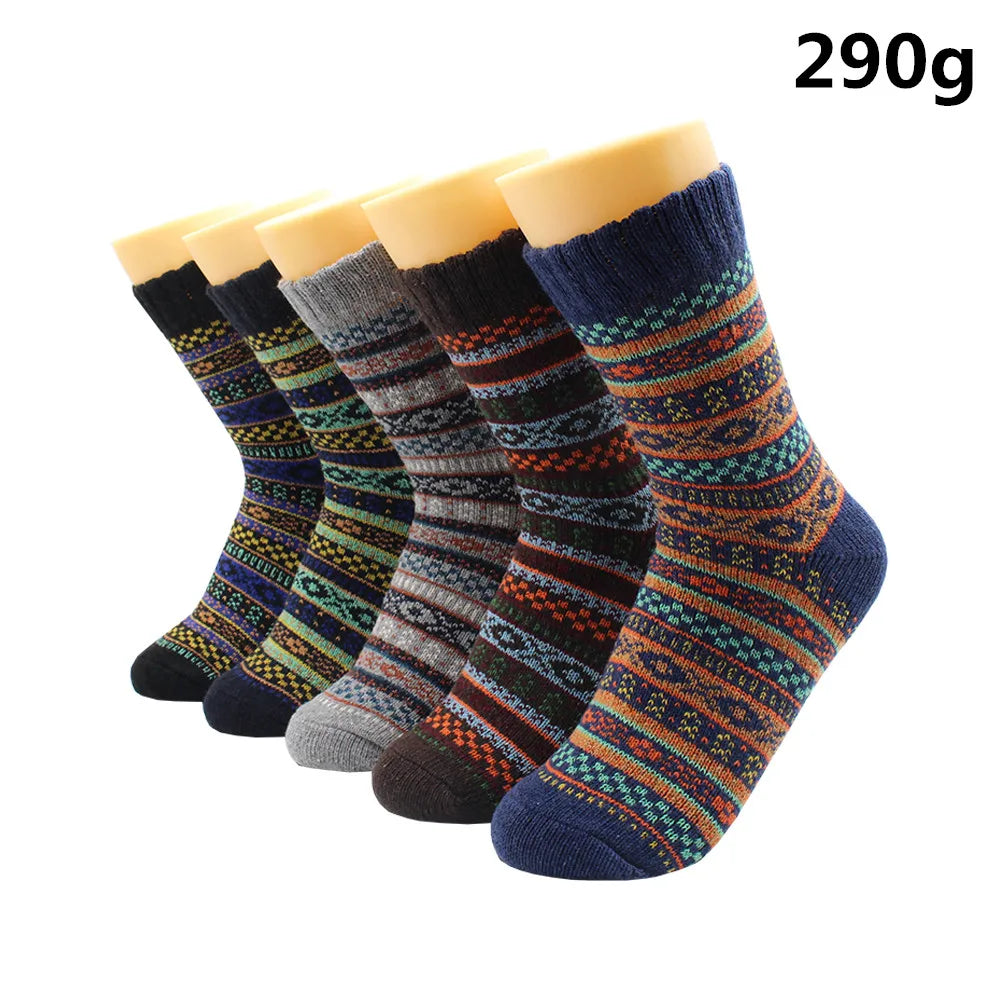 5 Pairs Winter Warmer Women Thicken Thermal Wool Cashmere Snow Socks