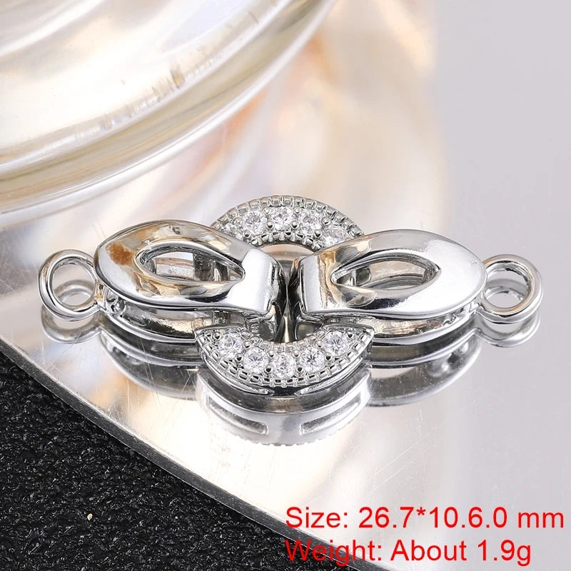 18K Gold Silver Plated Creative Fastener Lock Closure Clasps Supplies