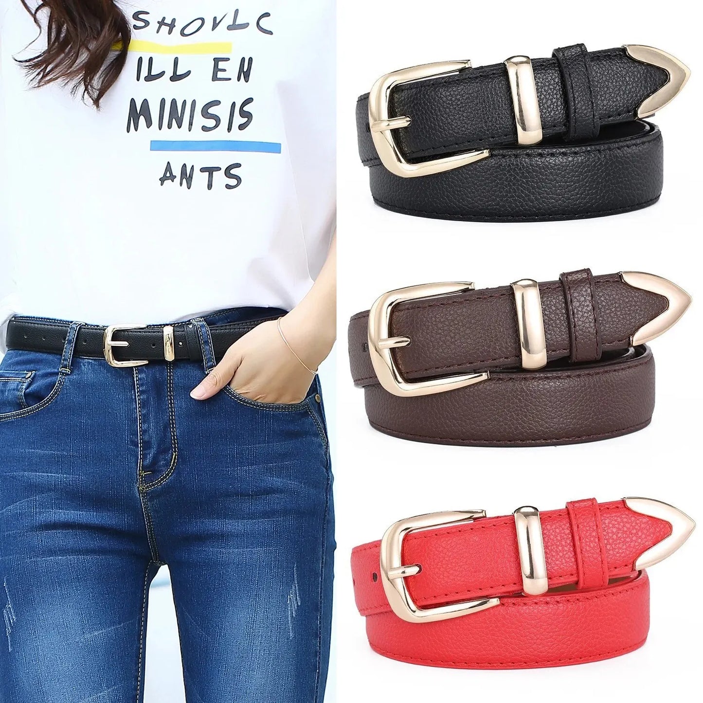 Women's Belt Simple Fashionable Needle Buckle Belt