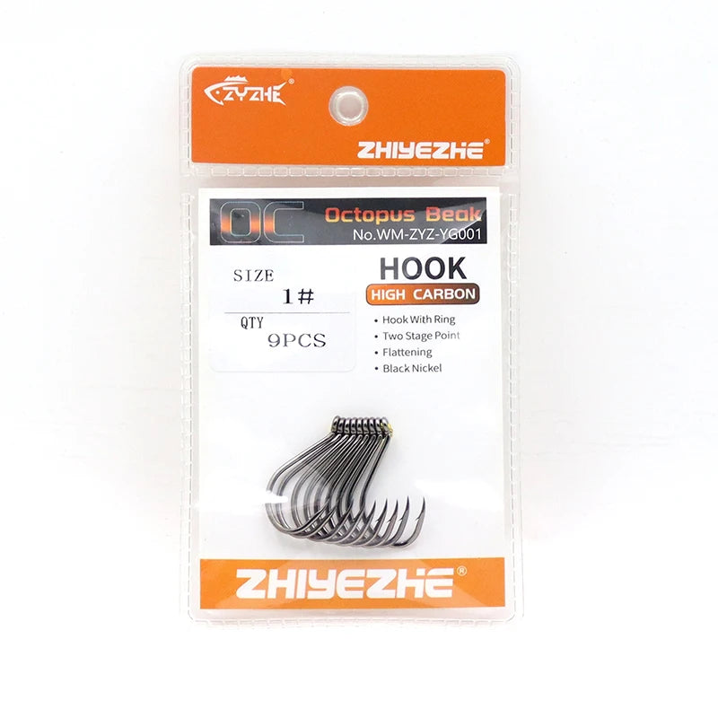 15Pcs Fishing Hooks High Carbon Steel