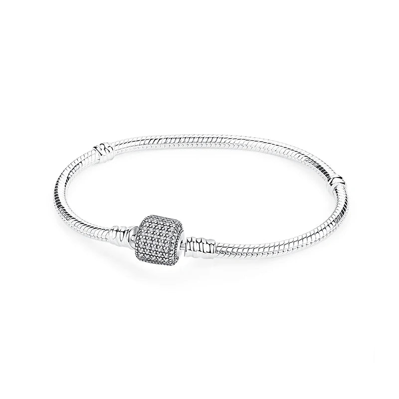 925 Sterling Silver Bracelets Bangles Love Heart Clip