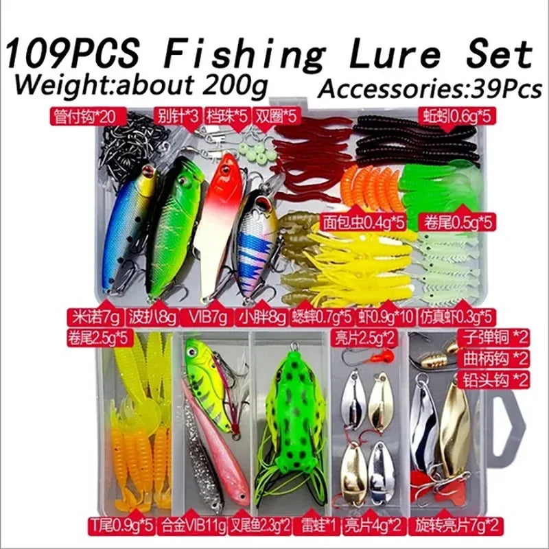 Fishing Lure Kit Soft and Hard Bait Set