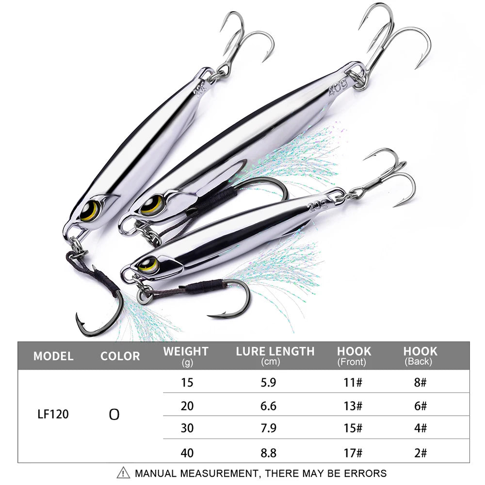 Hot Metal Jig Fishing Lure Weights 10g-60g