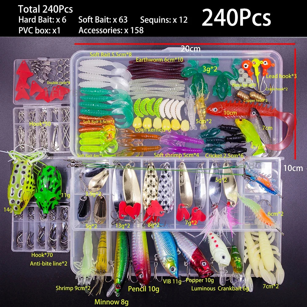 Fishing Lure Kit Soft and Hard Bait Set